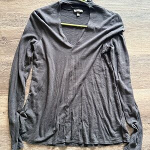 Express Black V-Neck Long Sleeve Top